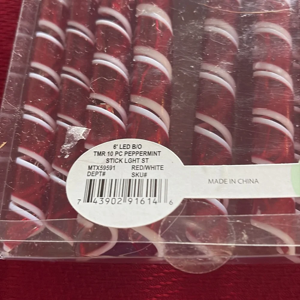 NIB Set of 3 Timer 10pc 6 Foot LED Peppermint Stick Lights